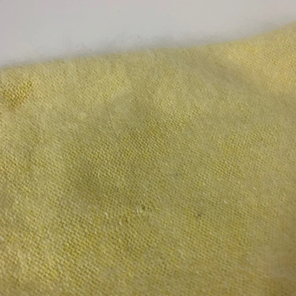 Vigor Vintage Angora Blend Cardigan Yellow Floral‎ Ribbon Rose Pearl Beaded XL